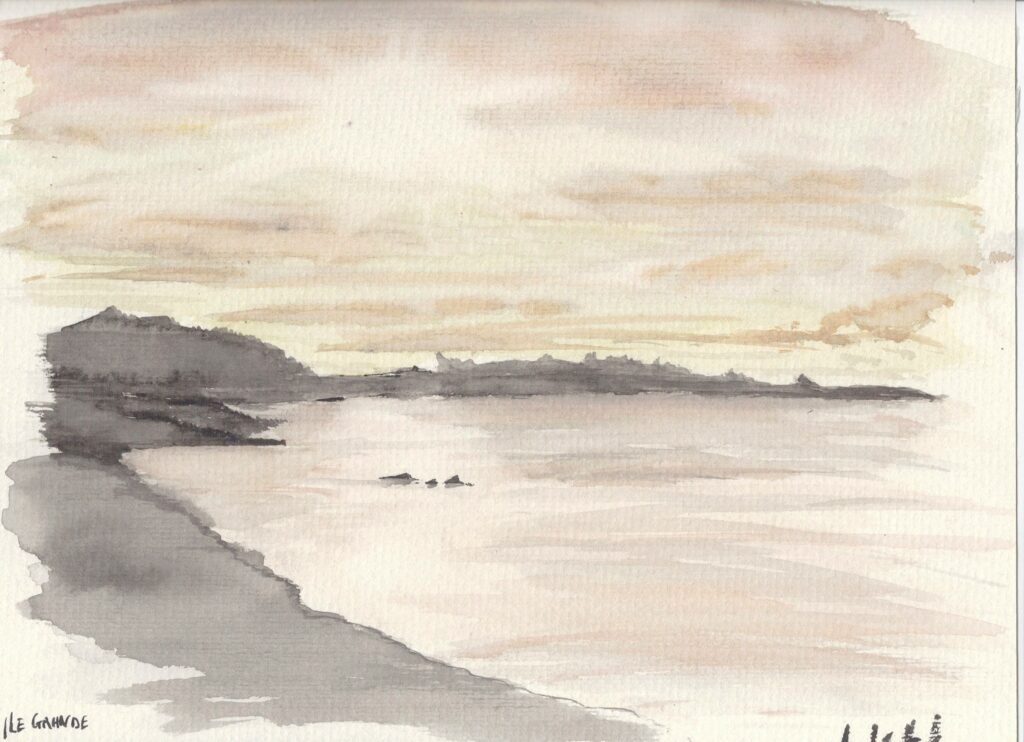 coucher de soleil sur ile grande